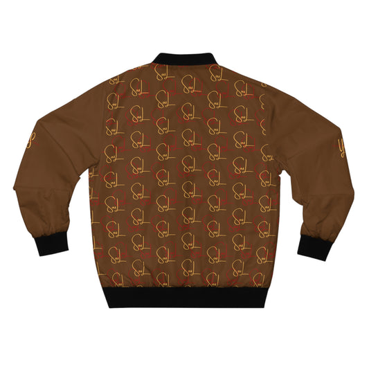 Young Humble Soul Branded Red & Gold Bomber Jacket (Chocolate)