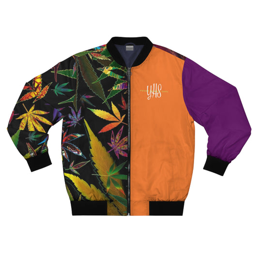 Orange Leafy Bomber Jacket