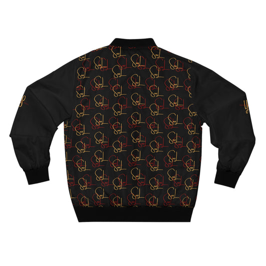 Young Humble Soul Branded Red & Gold Bomber Jacket (Black)